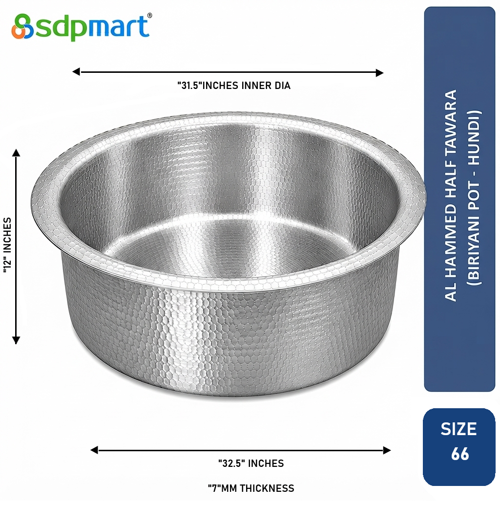 SDPMart Aluminum Hammed Half Tawara - (Biriyani Pot-Hundi)