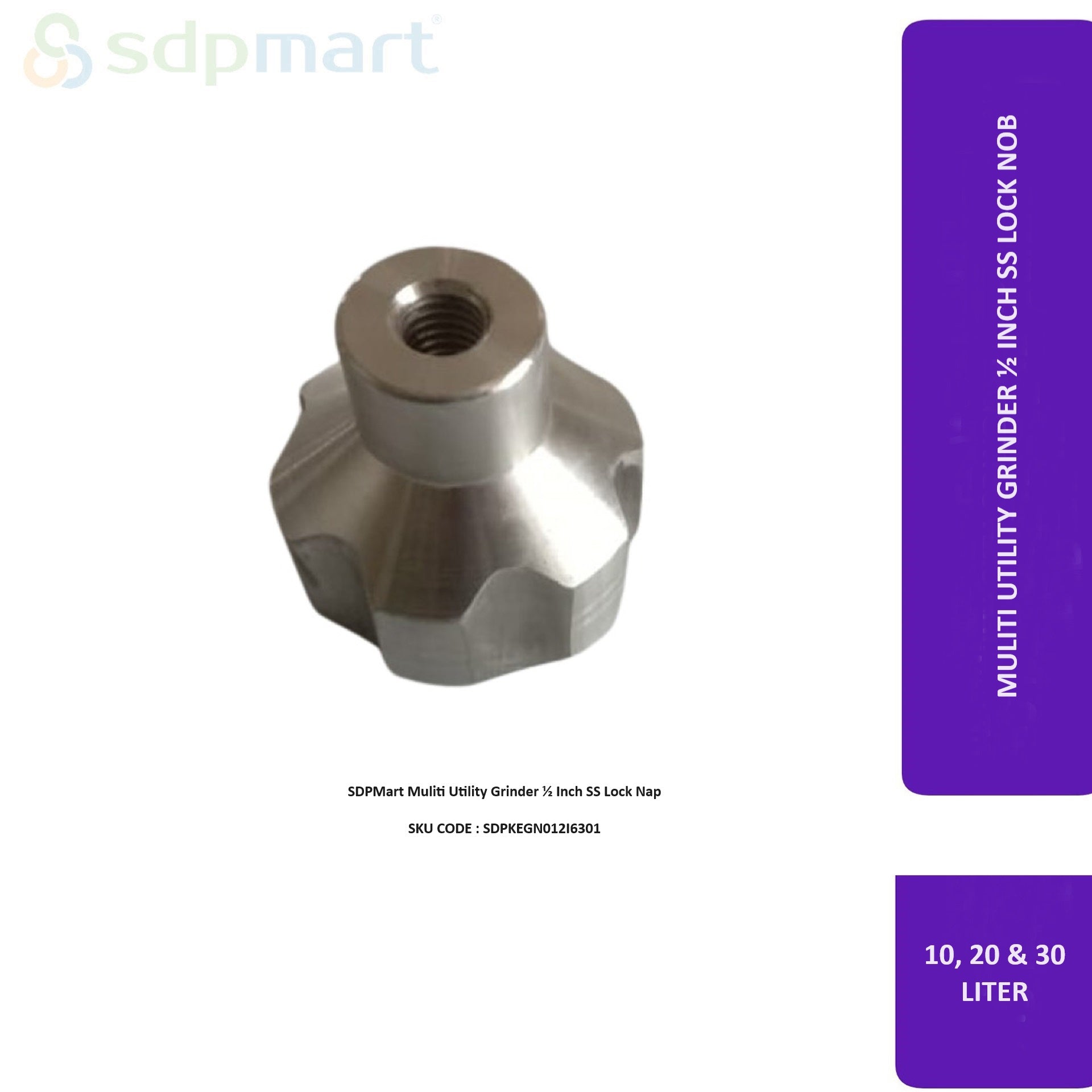 SDPMart Multi Utility Grinder 1/2 Inch SS Lock Nap