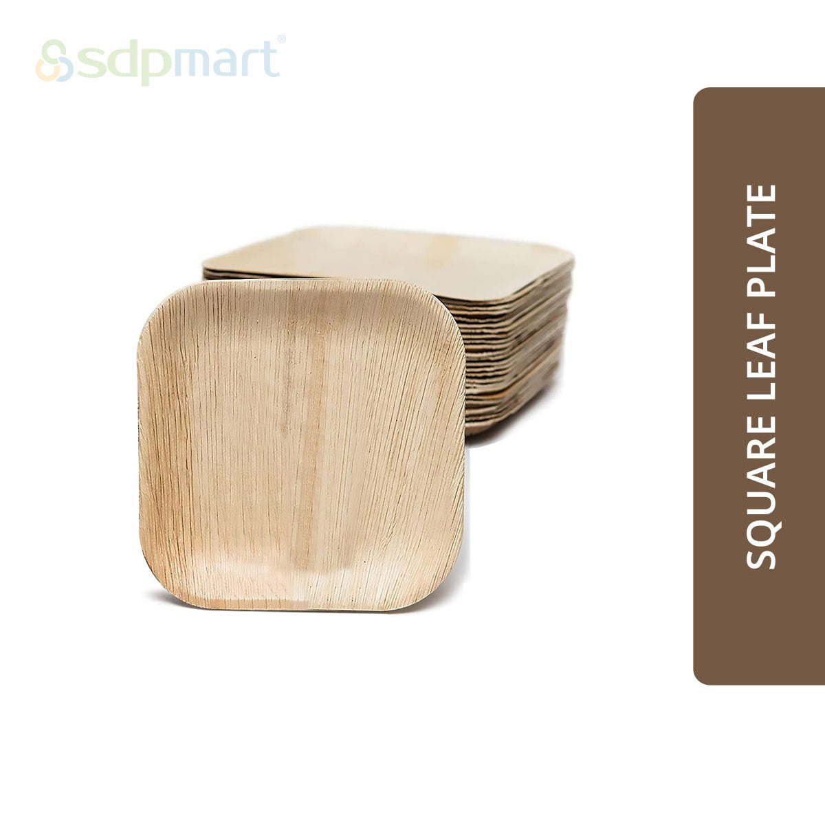 areca palm plate SDPMart Premium Palm Leaf Plate Square 10 INCH (100 Nos)