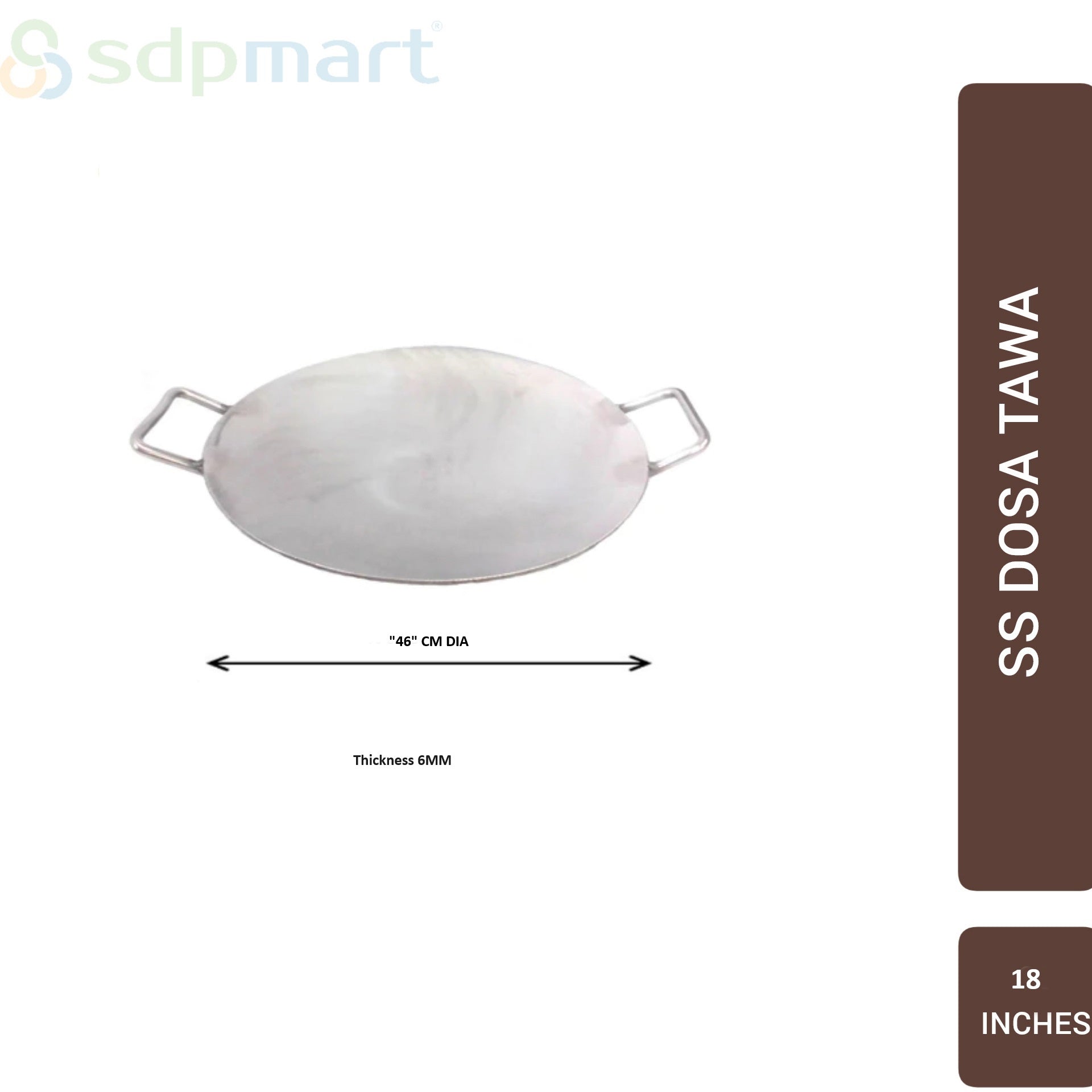 SDPMart SS Dosa Tawa Round Deep
