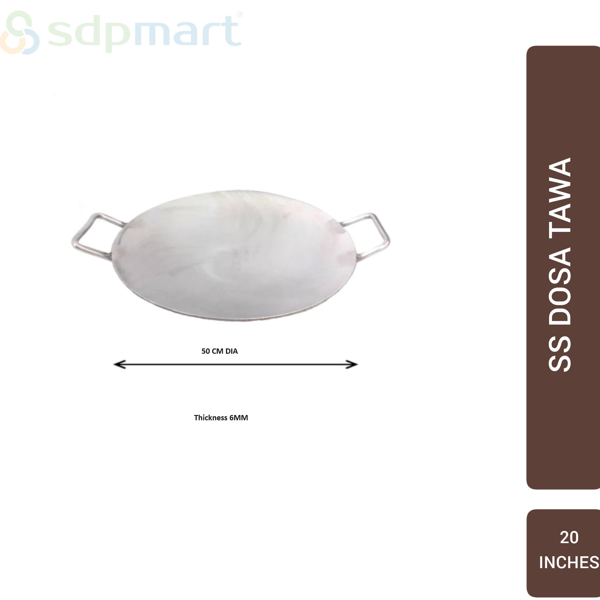 SDPMart SS Dosa Tawa Round Deep