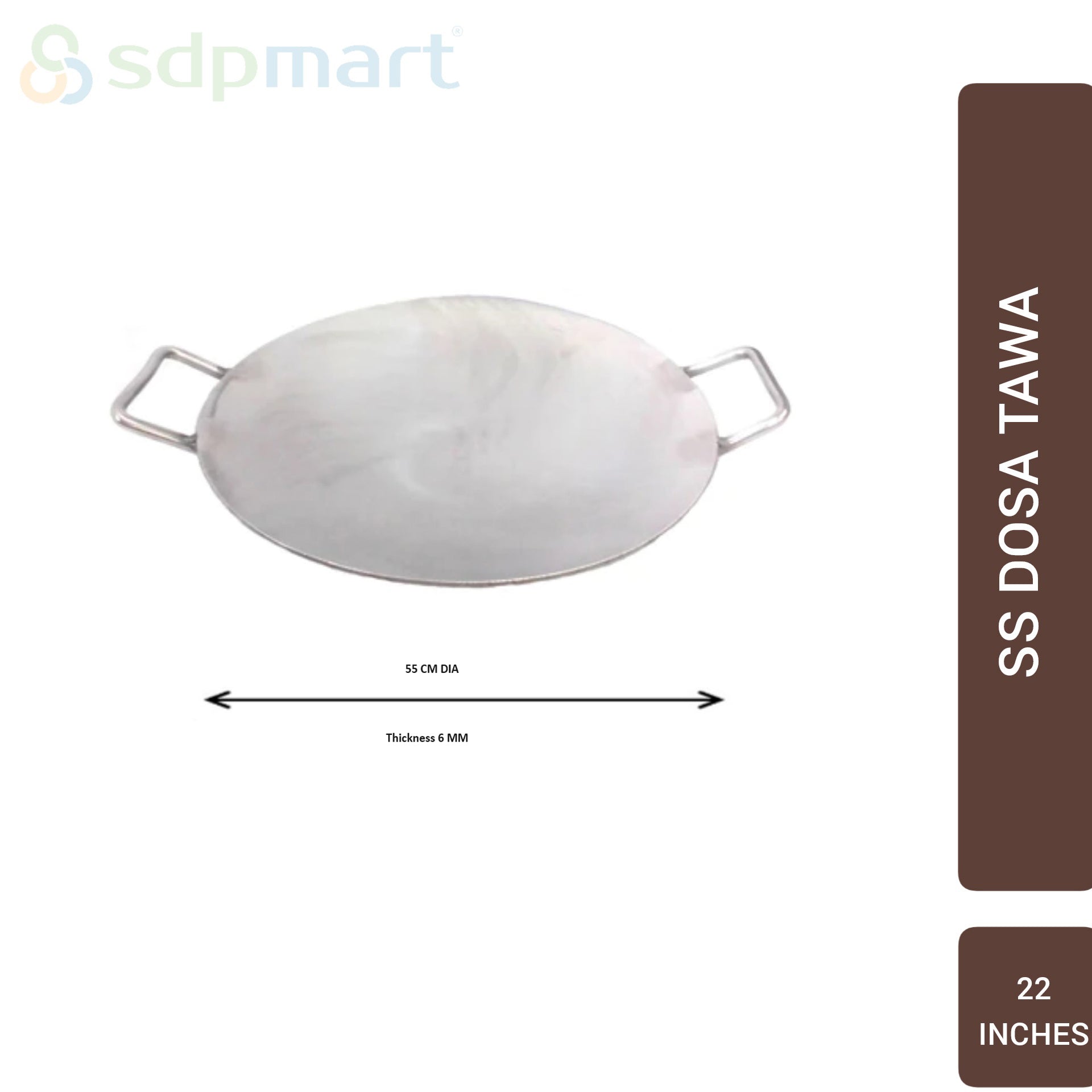 SDPMart SS Dosa Tawa Round Deep