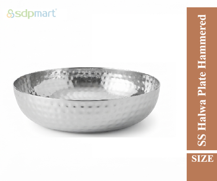SDPMart SS Halwa Plate Hammered