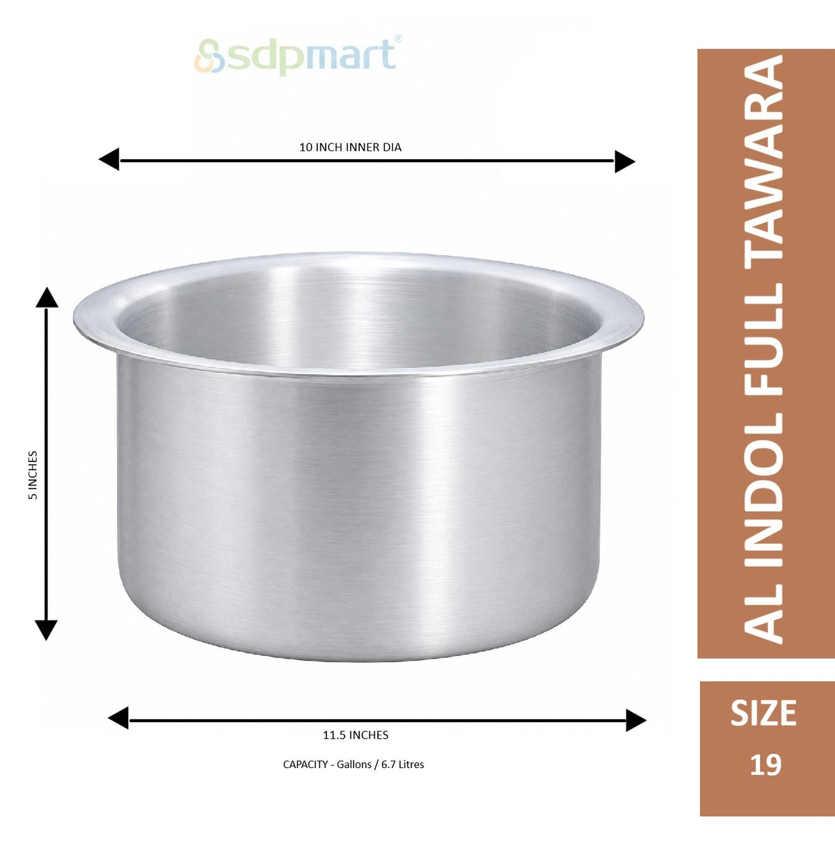 SDPMart Aluminum Indol Tawara Small W/Lid