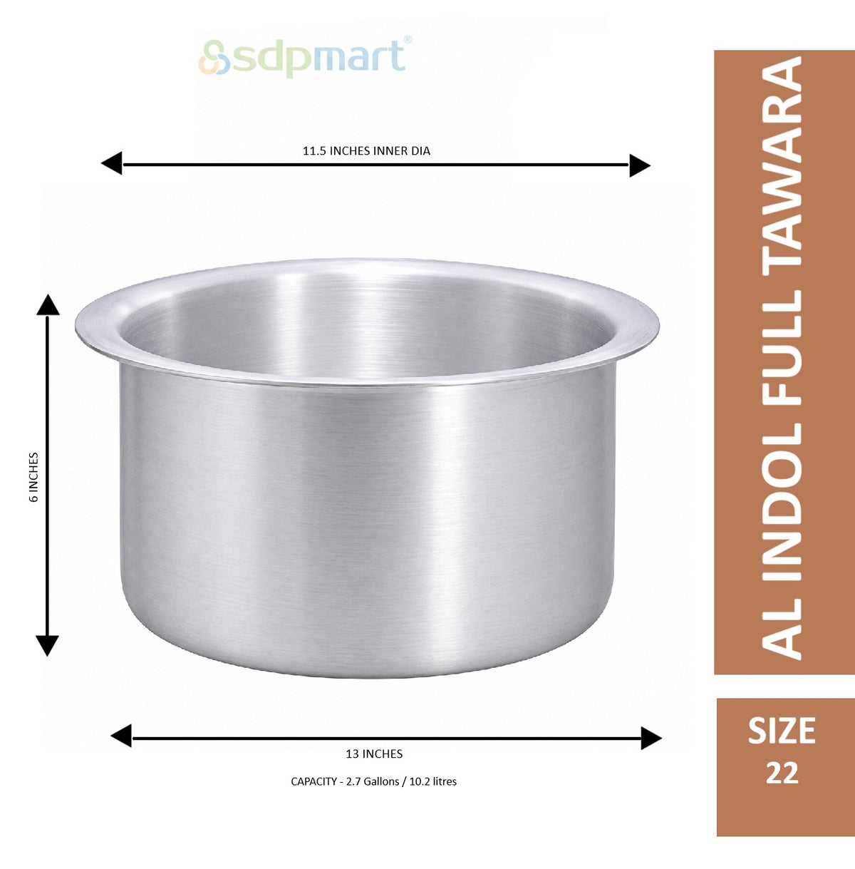 SDPMart Aluminum Indol Tawara Small W/Lid