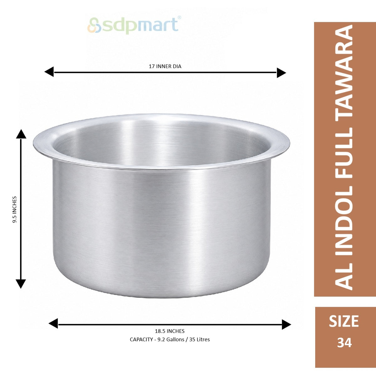 SDPMart Aluminum Indol Tawara Small W/Lid