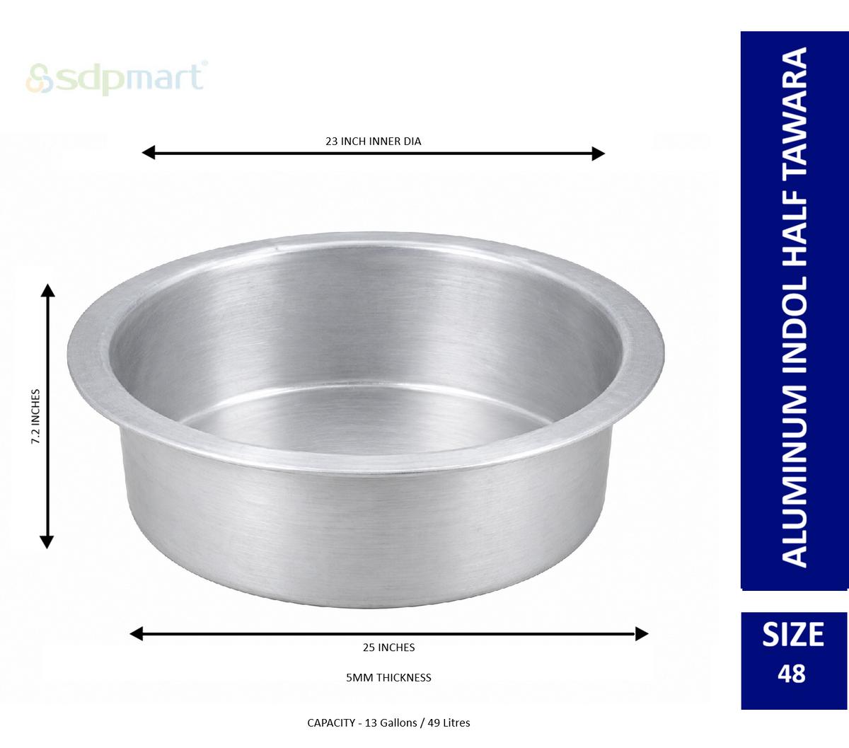 SDPMart Aluminum Half Tawara W-Lid (Biriyani Pot-Hundi)