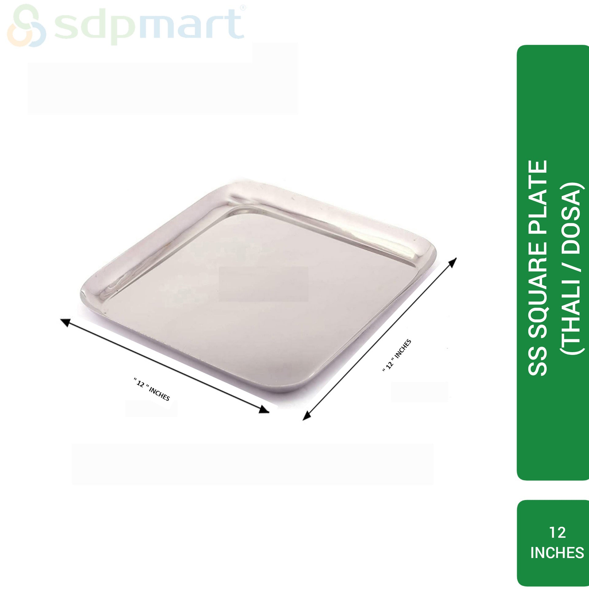 SDPMart SS Square (Thali / Dosa) Plate