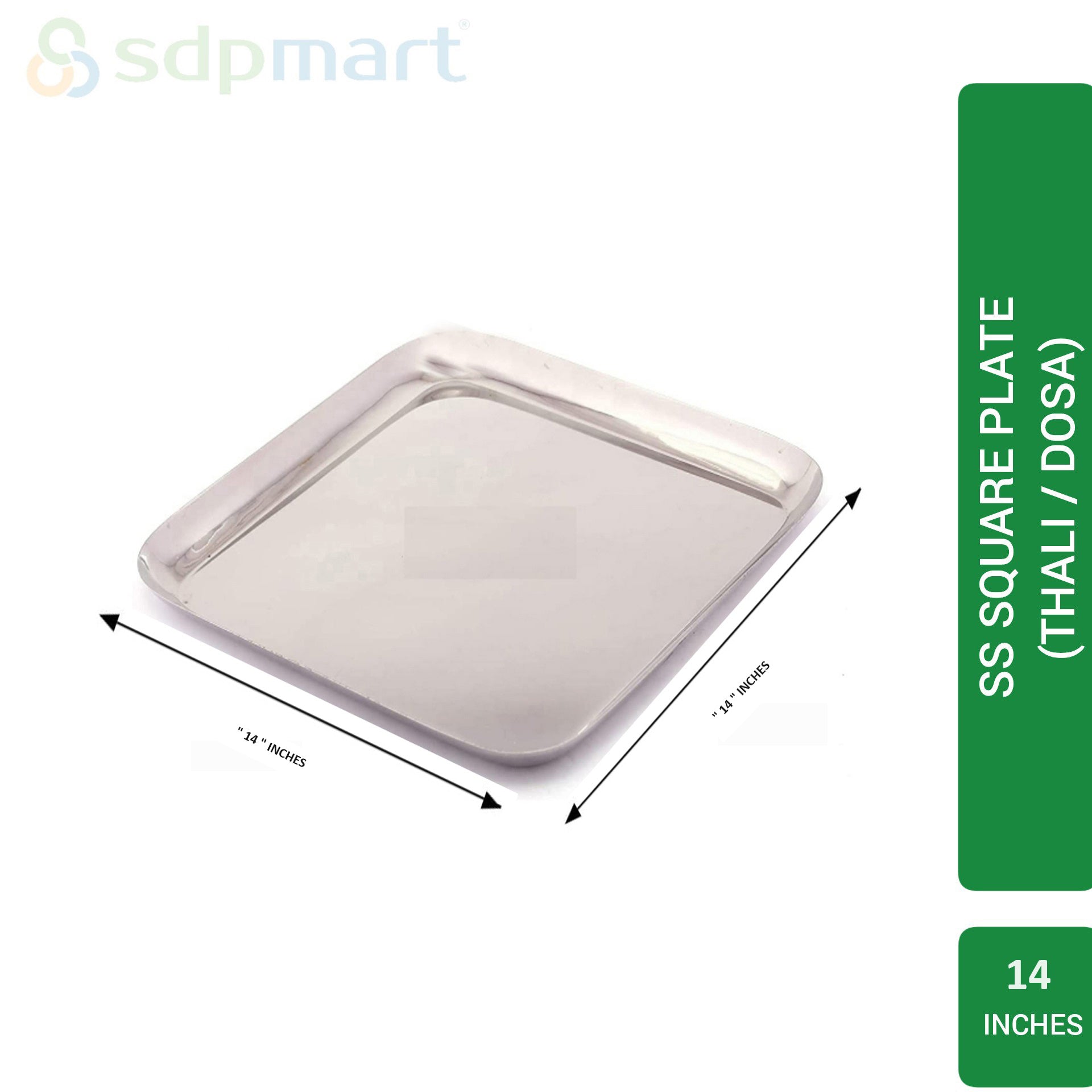 SDPMart SS Square (Thali / Dosa) Plate