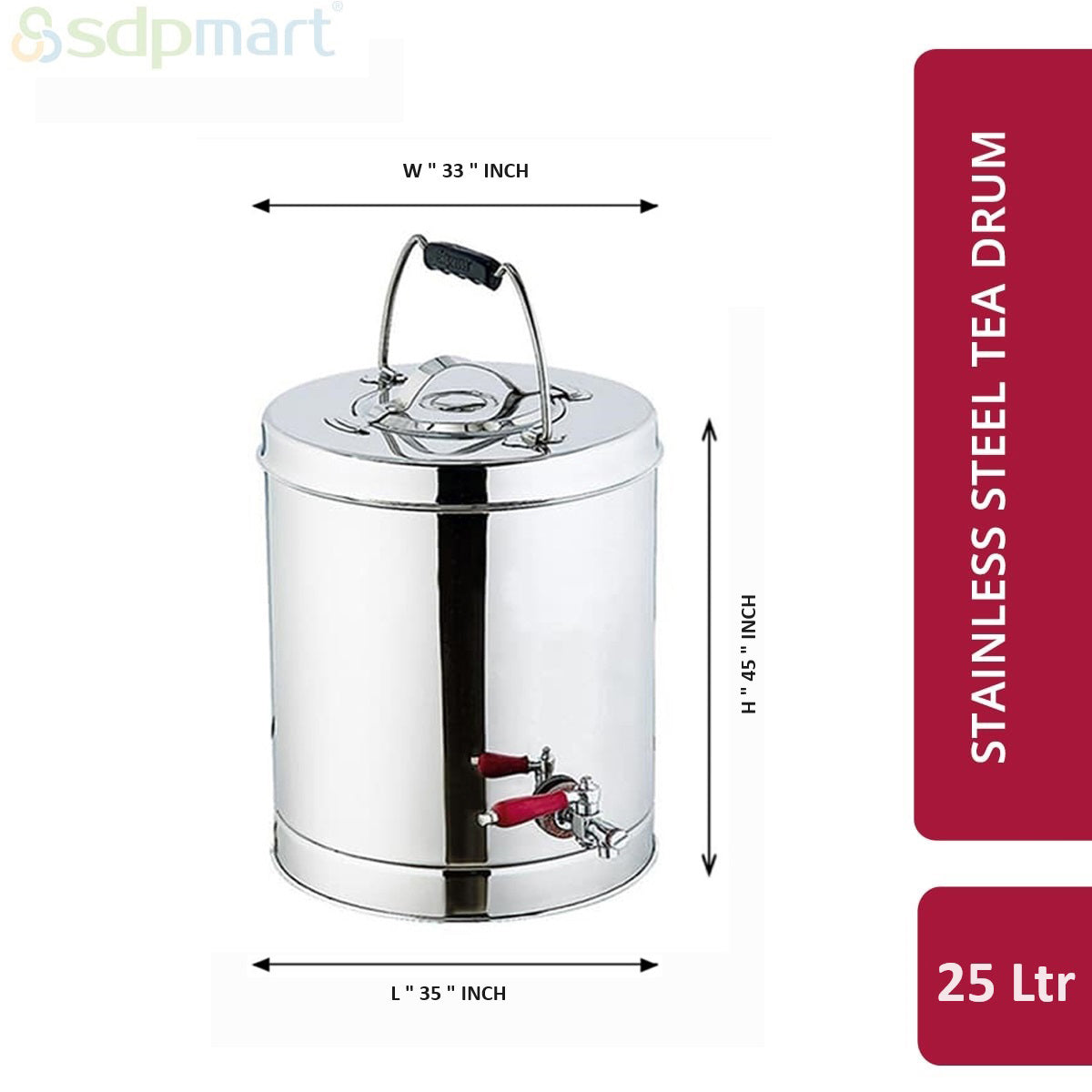 SDPMart SS  Tea Drum