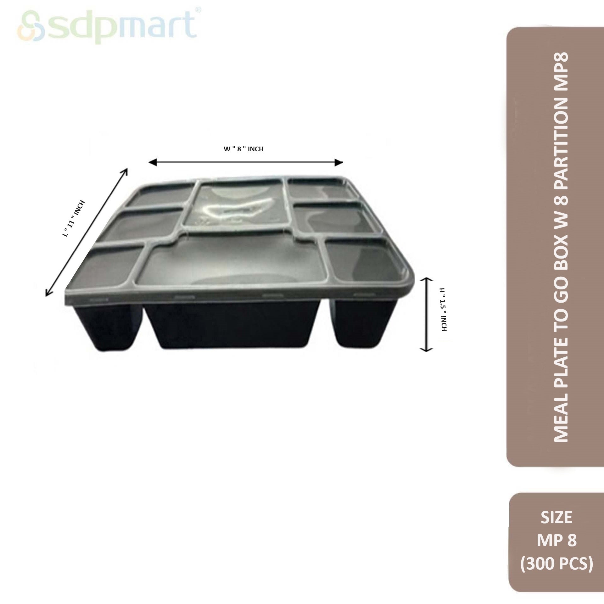 SDPmart Meal Plate To GO Box W 8 Partition (MP8)