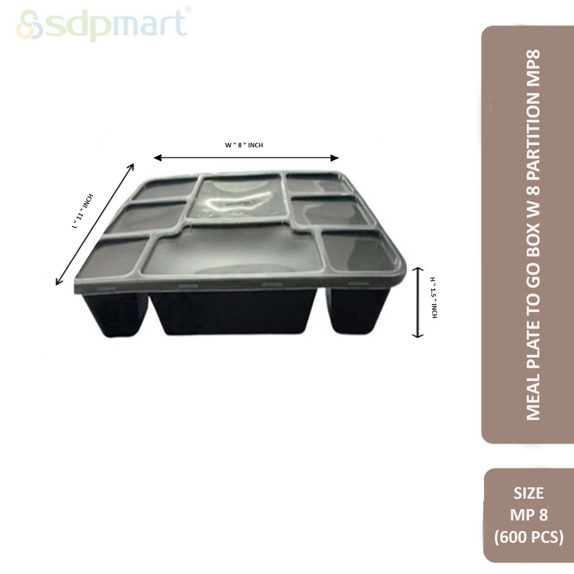 SDPmart Meal Plate To GO Box W 8 Partition (MP8)