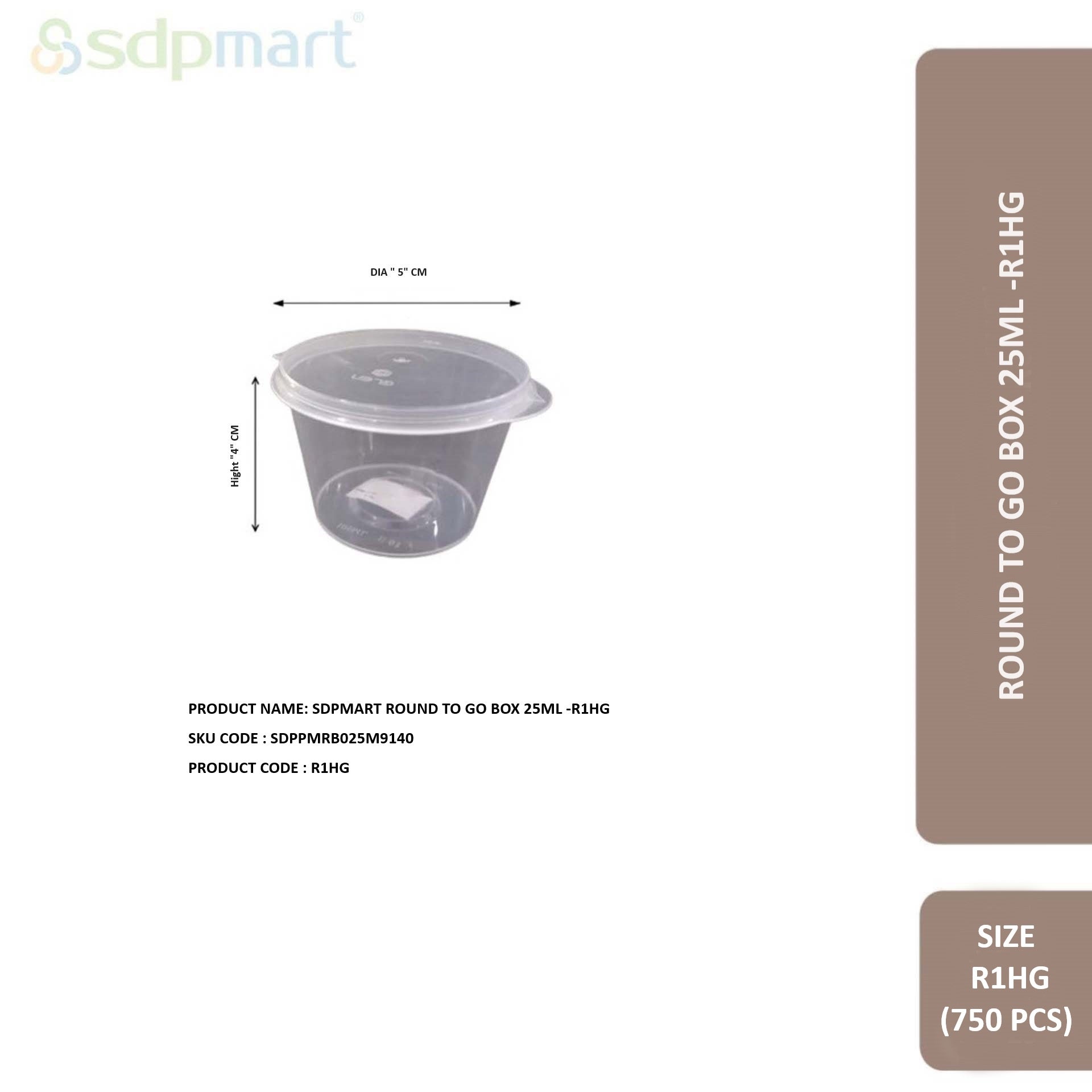 SDPMart Round To Go Box 25ml -R1HG