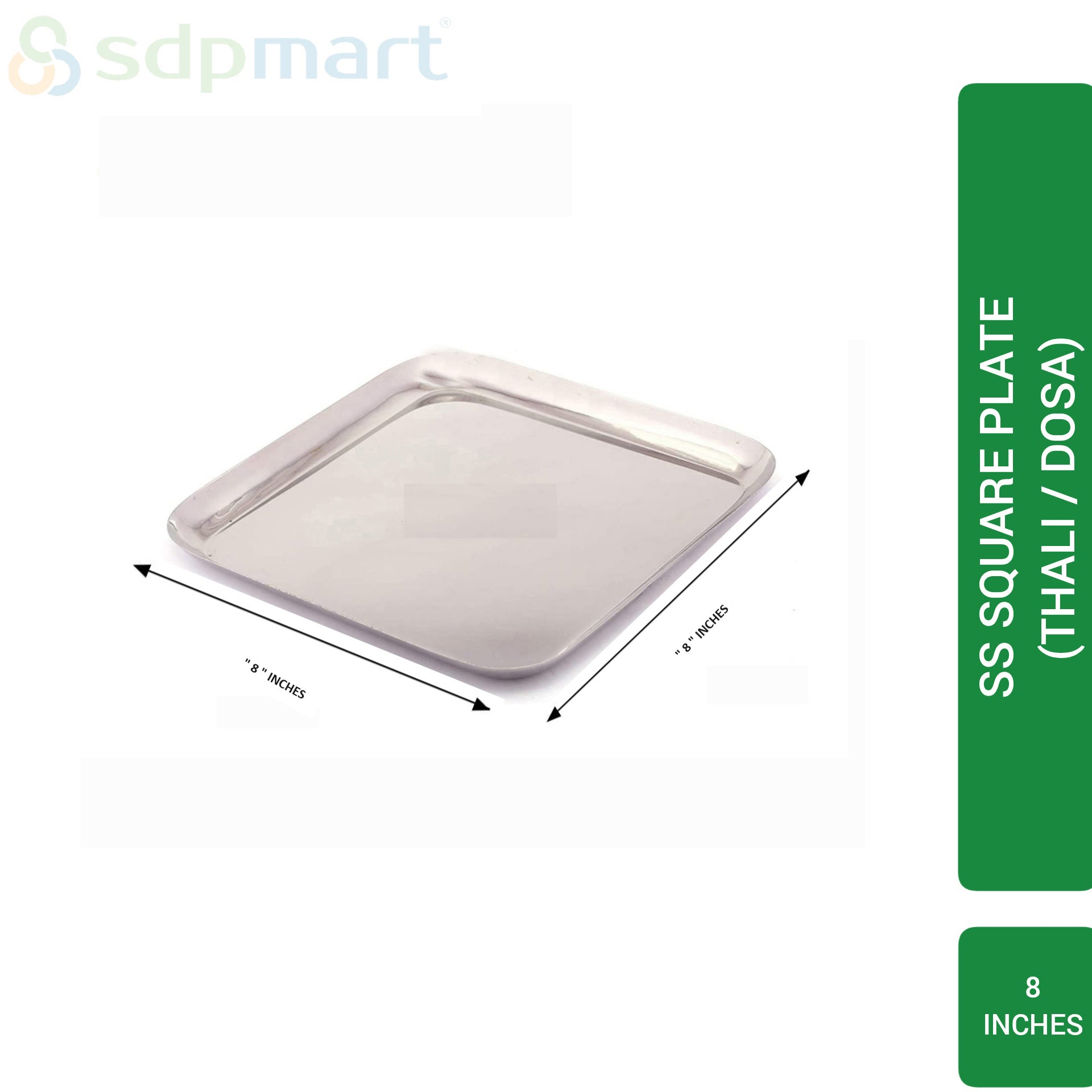 SDPMart SS Square (Thali / Dosa) Plate