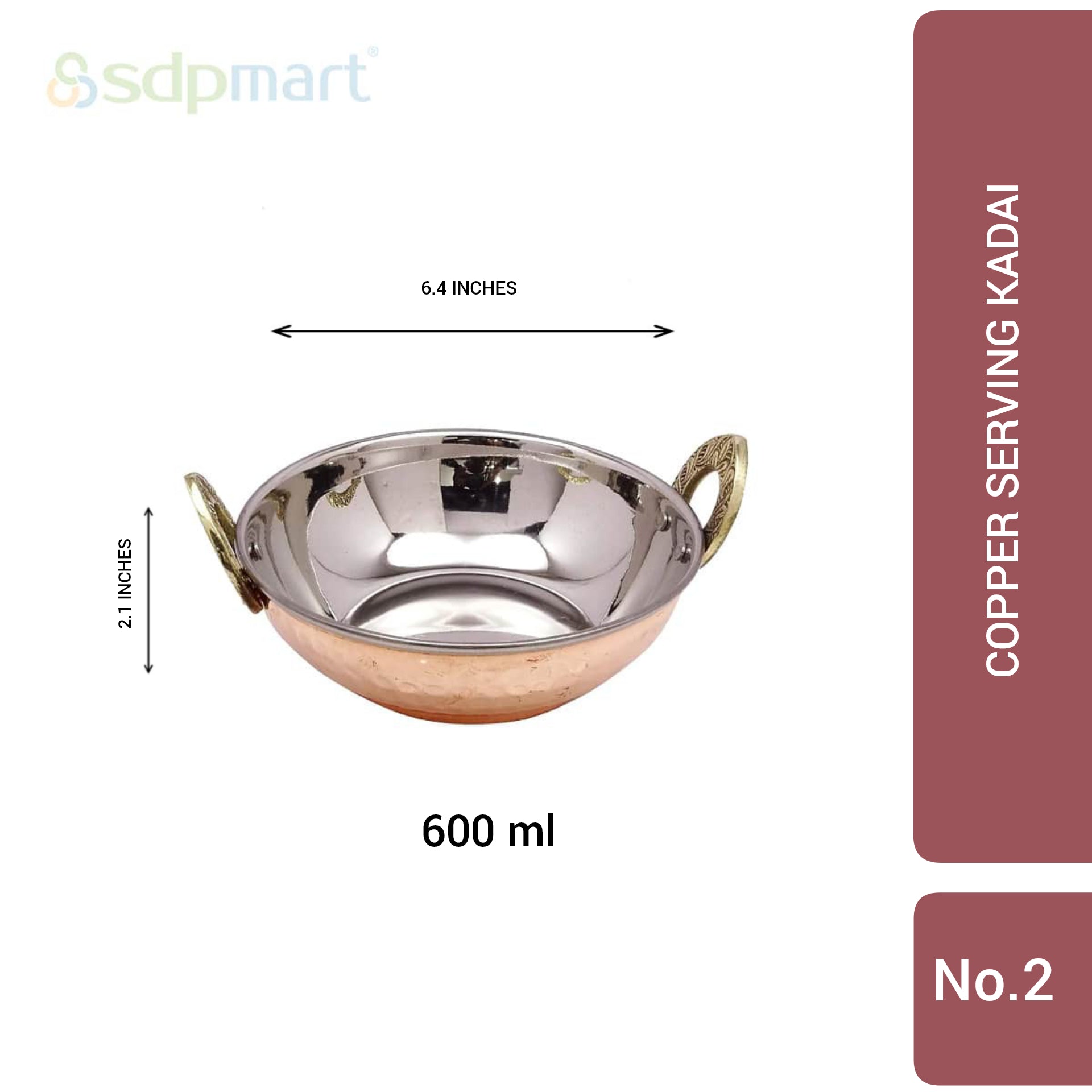 SDPMart Copper Serving Kadai