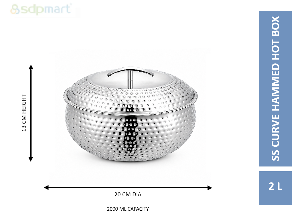 SDPMart SS Curve Hammed Hot Box 2L
