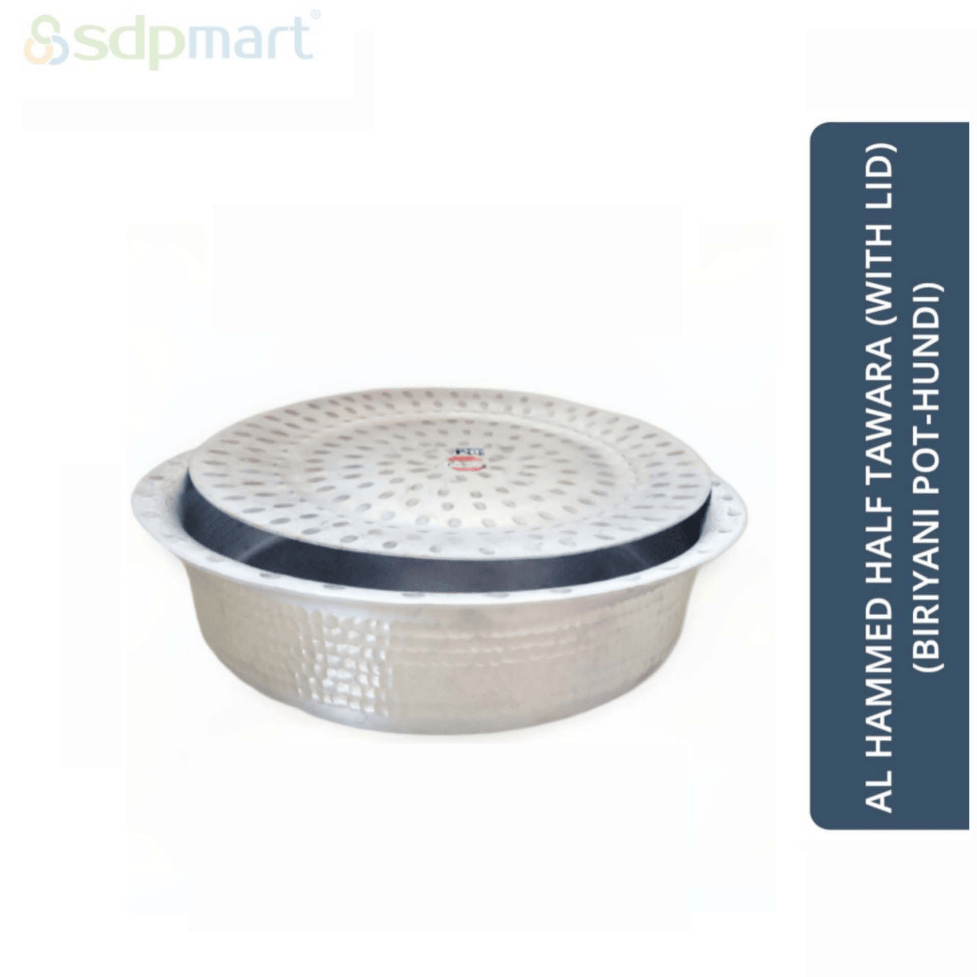 SDPMart Aluminum Hammed Half Tawara W-Lid (Biriyani Pot-Hundi)