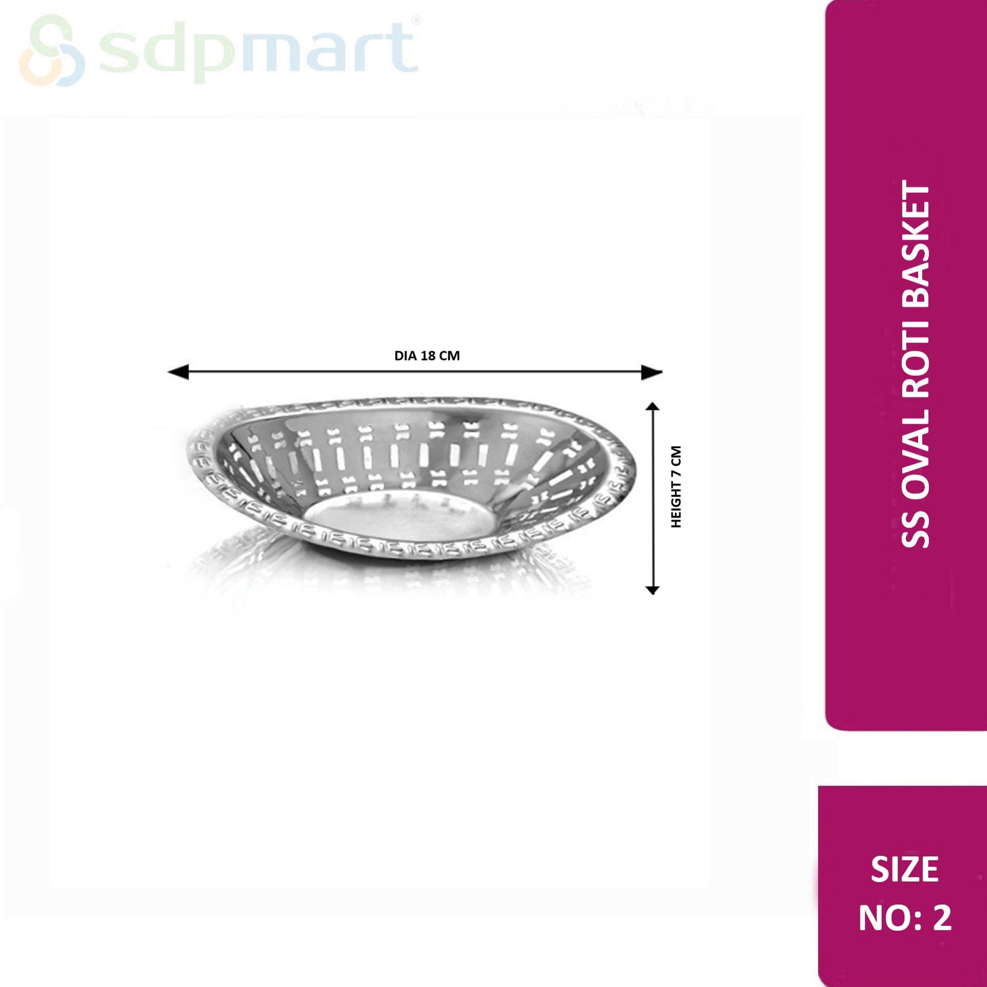SDPMart SS Oval Roti Basket