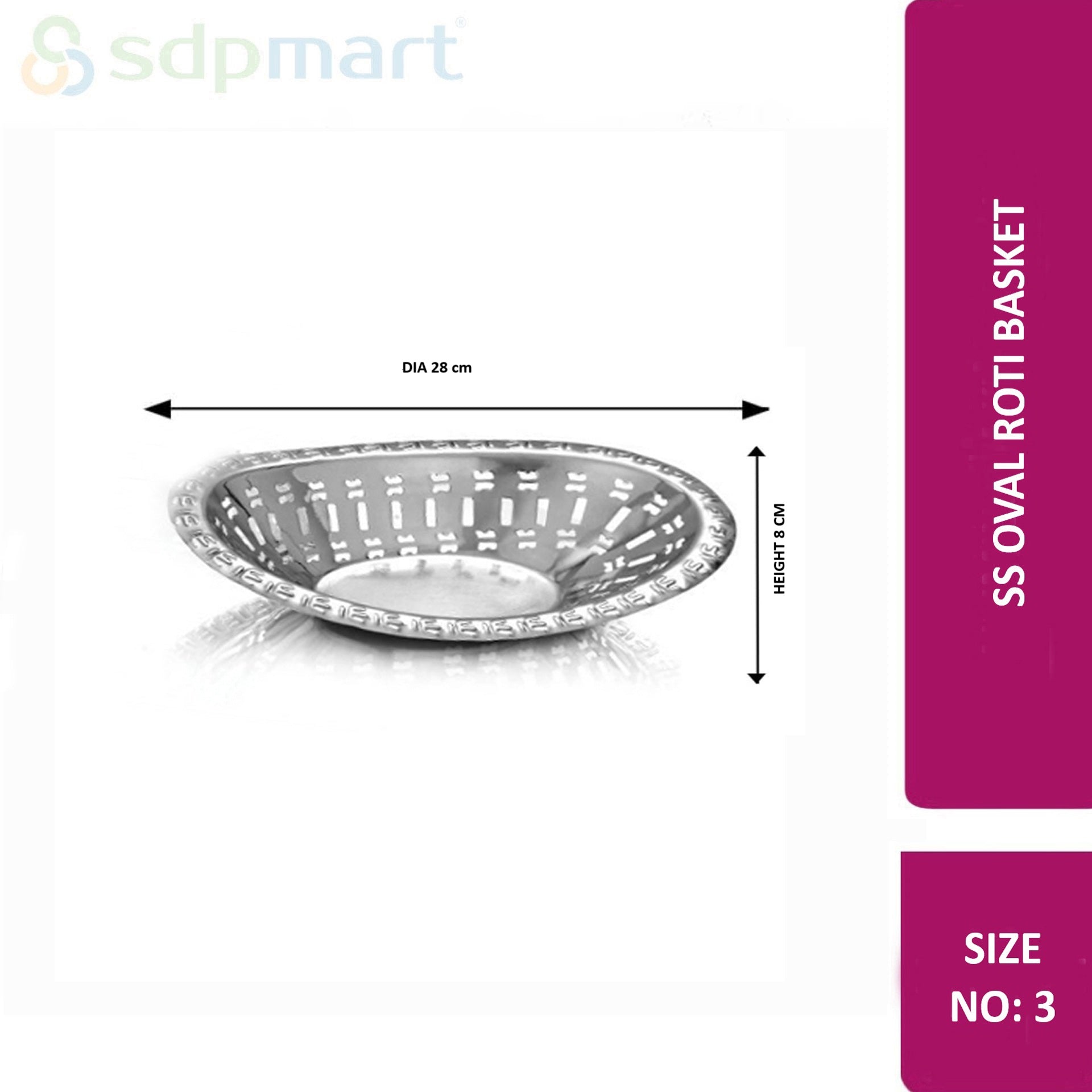 SDPMart SS Oval Roti Basket