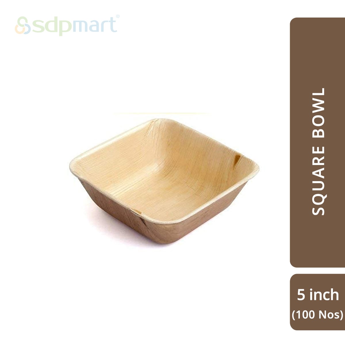 SDPMart Premium Palm Leaf Plate square Bowl 5 INCH (100 Nos)