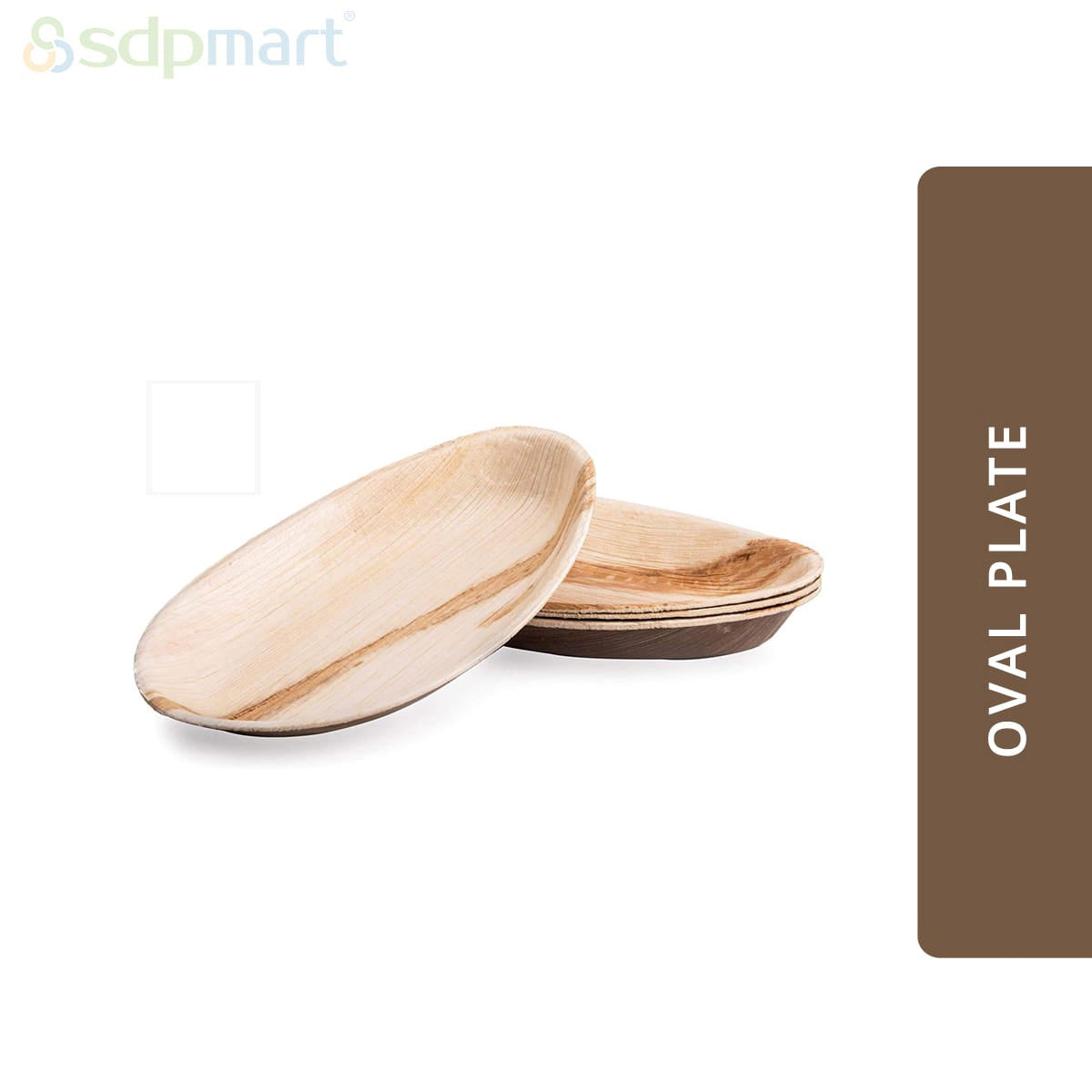 SDPMart Premium Palm Leaf Plate Oval 14X10 INCH (100 Nos)