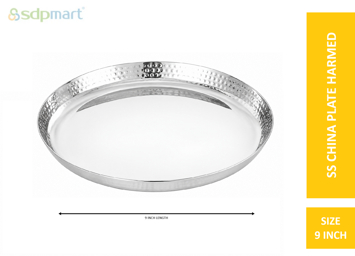 SDPMART SS CHINA PLATE HAMMED 9 inch