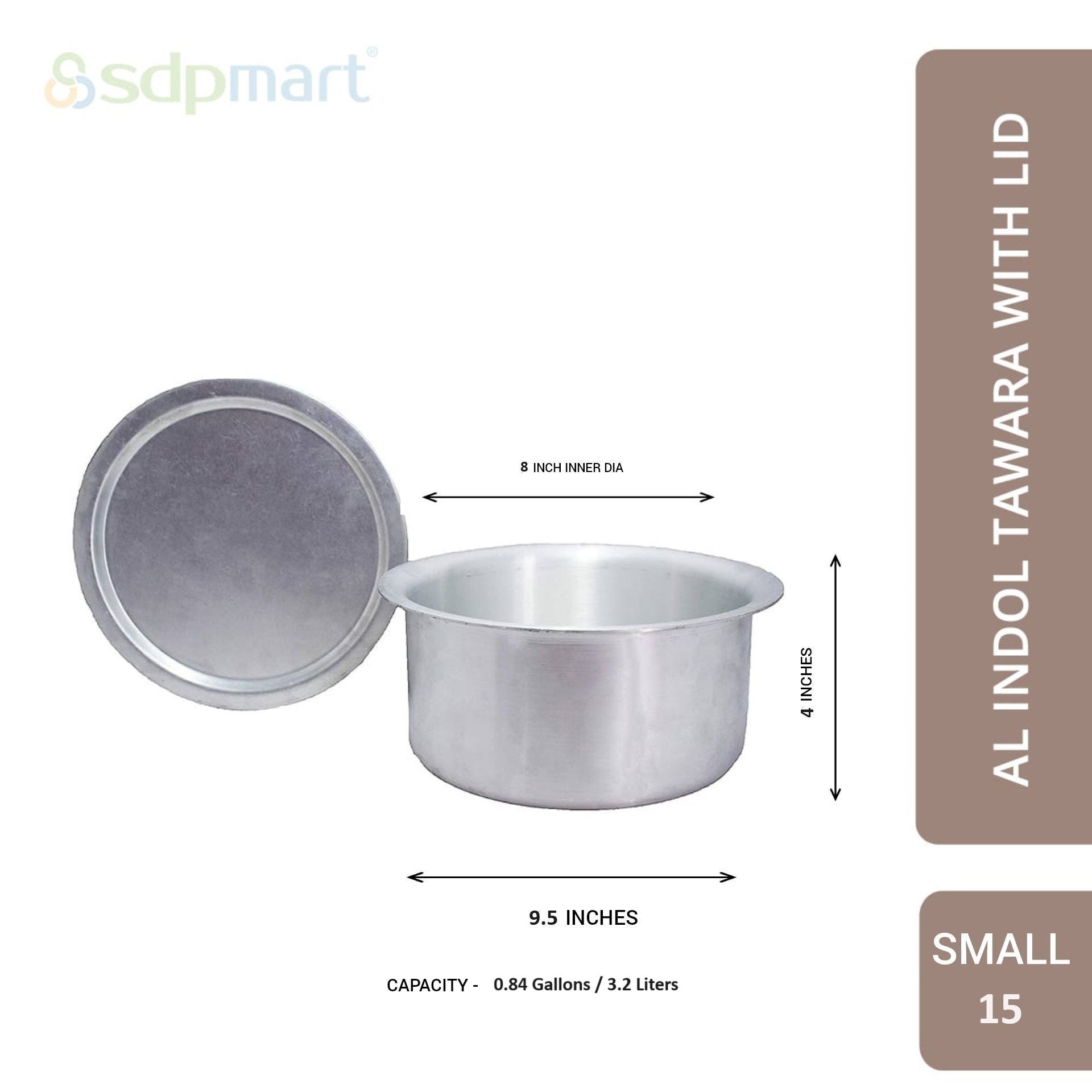 SDPMart Aluminum Indol Tawara Small W/Lid