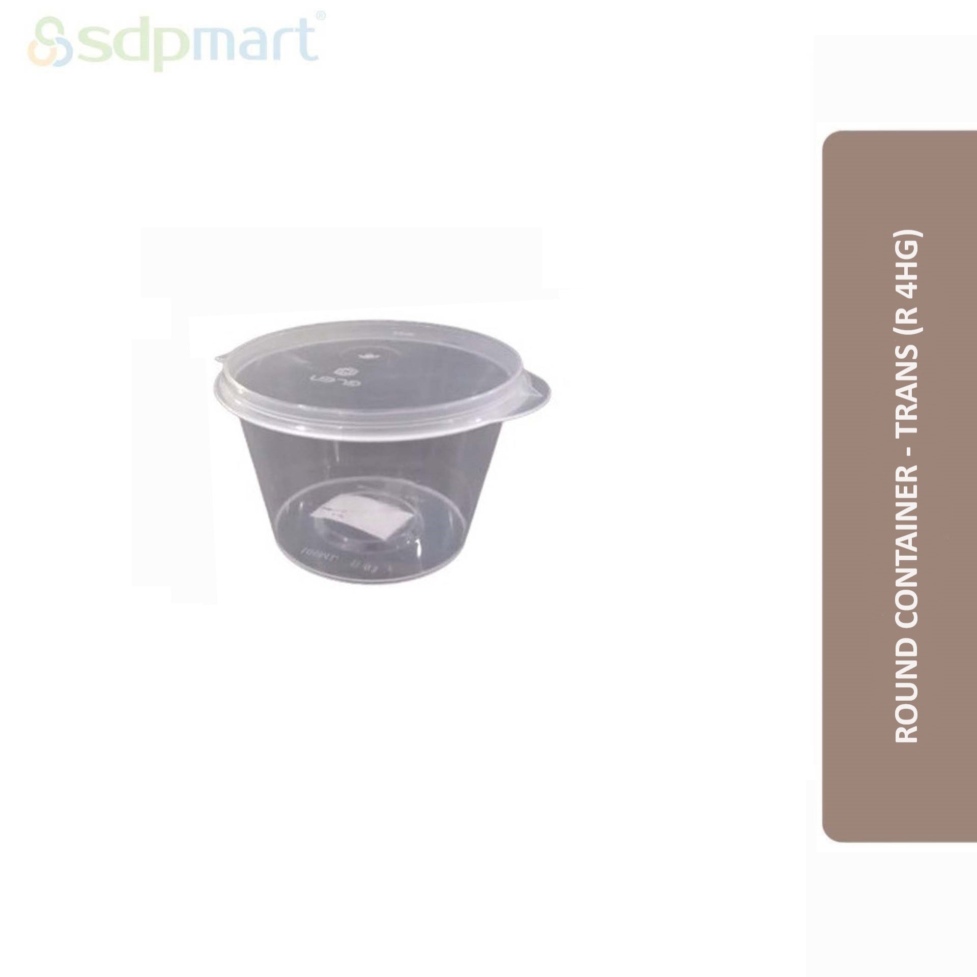 SDPMart Round To Go Box 100ml (4 oz) - Trans R4HG