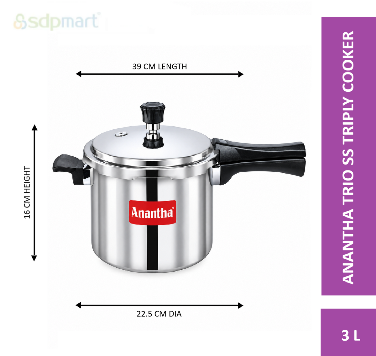 SDPMart Trio SS Triply Cooker