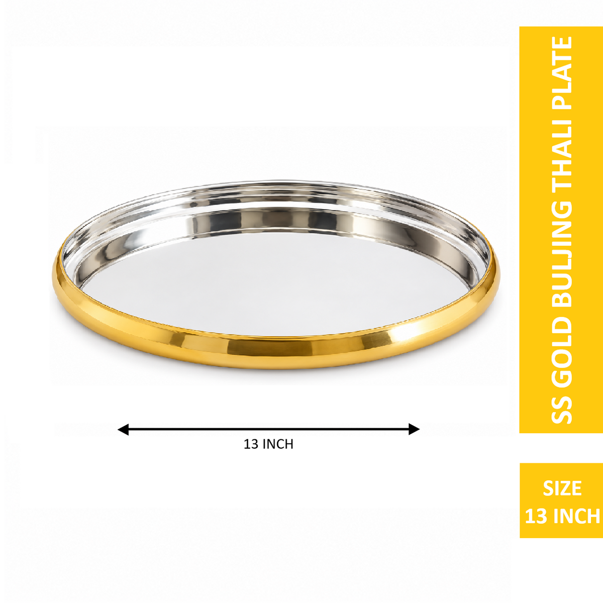 SDPMart Gold Buljing Thali Plate 13 INCH