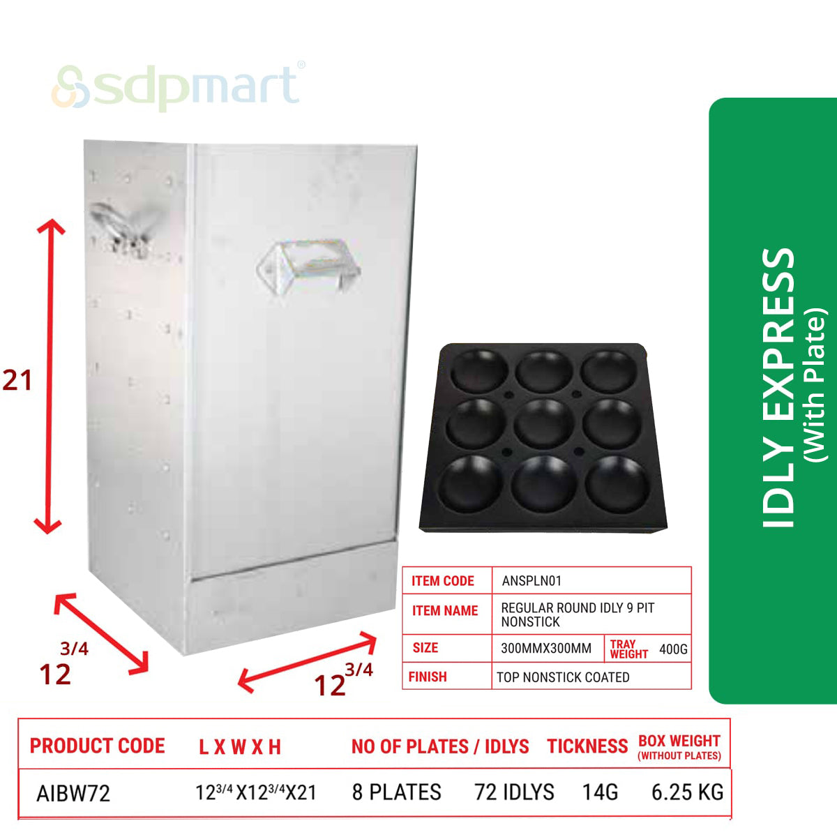 SDPMart Aluminum Idly Steamer -Express(With Plates)